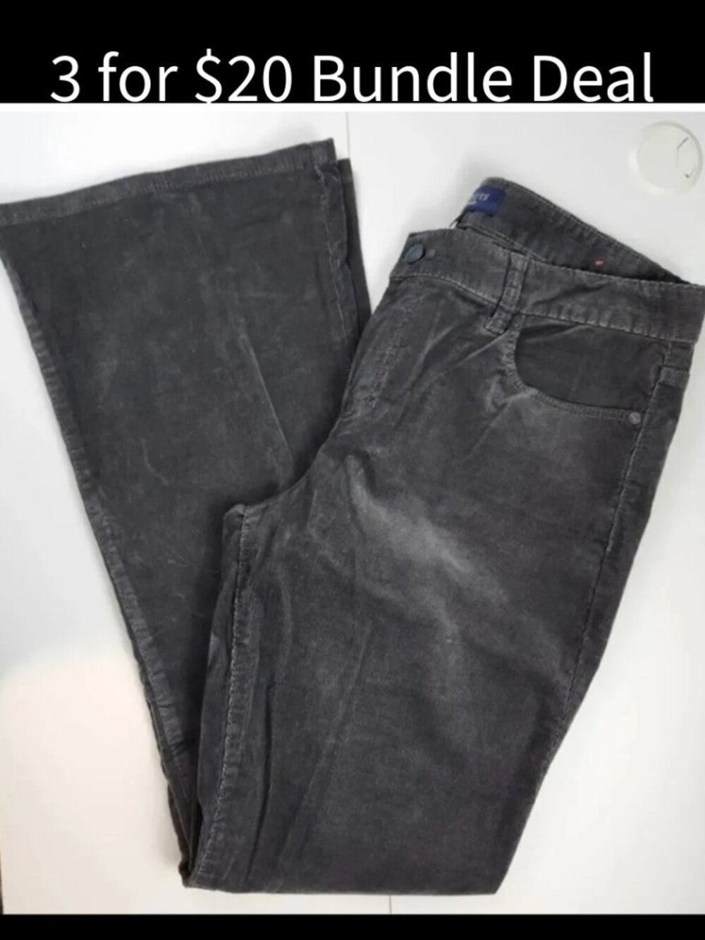 Talbots size 12 Signature Boot Corduroy Pants Gray 34 X 32